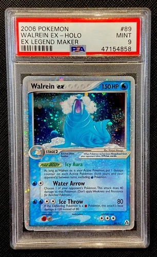 PSA 9 Walrein EX Holo #89 EX Legend Maker Pokemon 2006 Low Pop Swirl 🌀