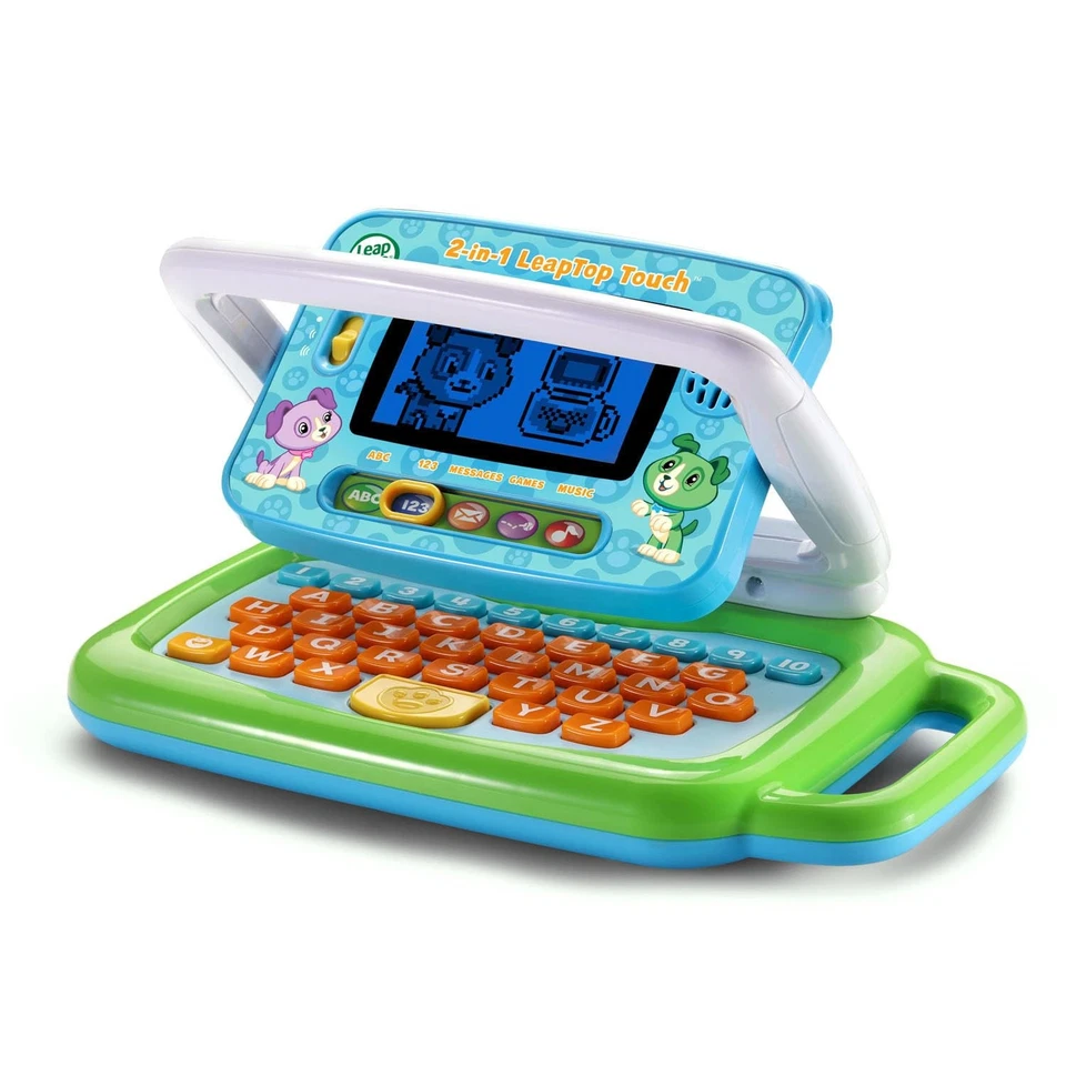 Computadora portátil de aprendizaje LeapFrog LeapTop Touch 2 en 1 para niños verde edades 2-5 Foto 4 de 4