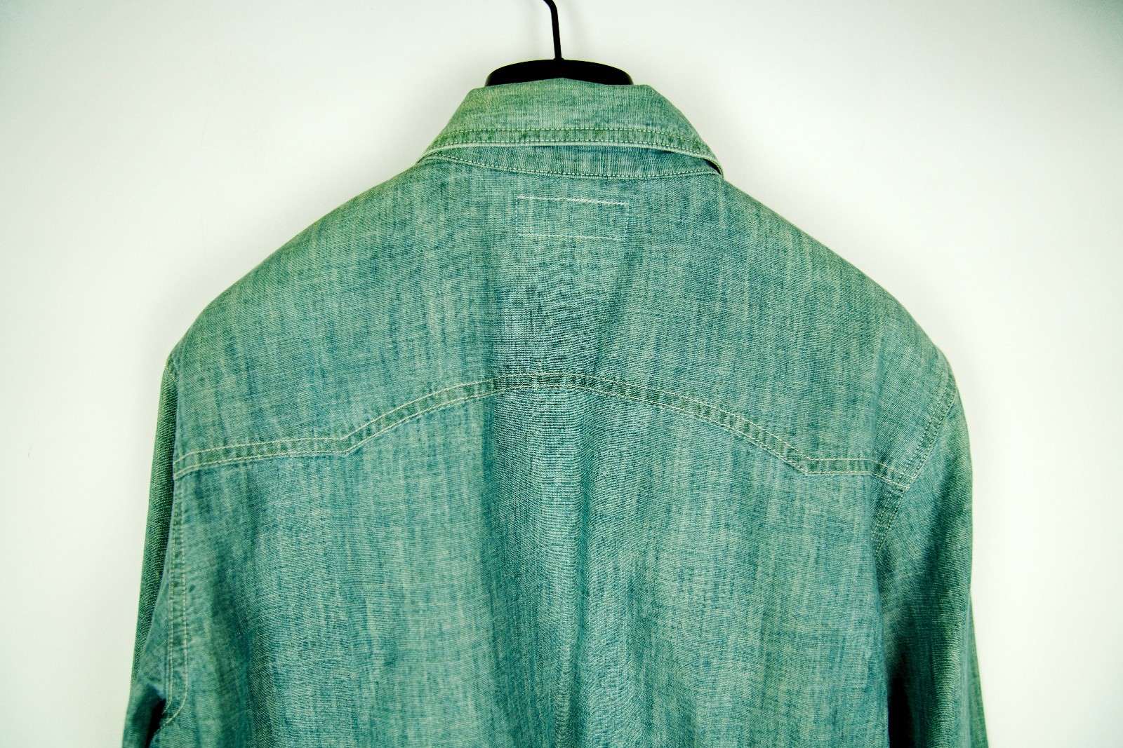 Camicia SAINT LAURENT Paris blu denim western manica lunga XL X Large Large L nuova