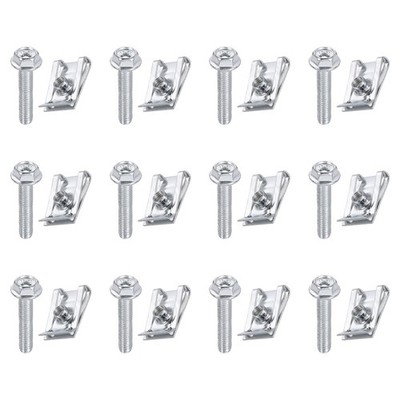 12 Stück U-Style Clip-On Schrauben/Muttern für U-Typ Befestigung Silber