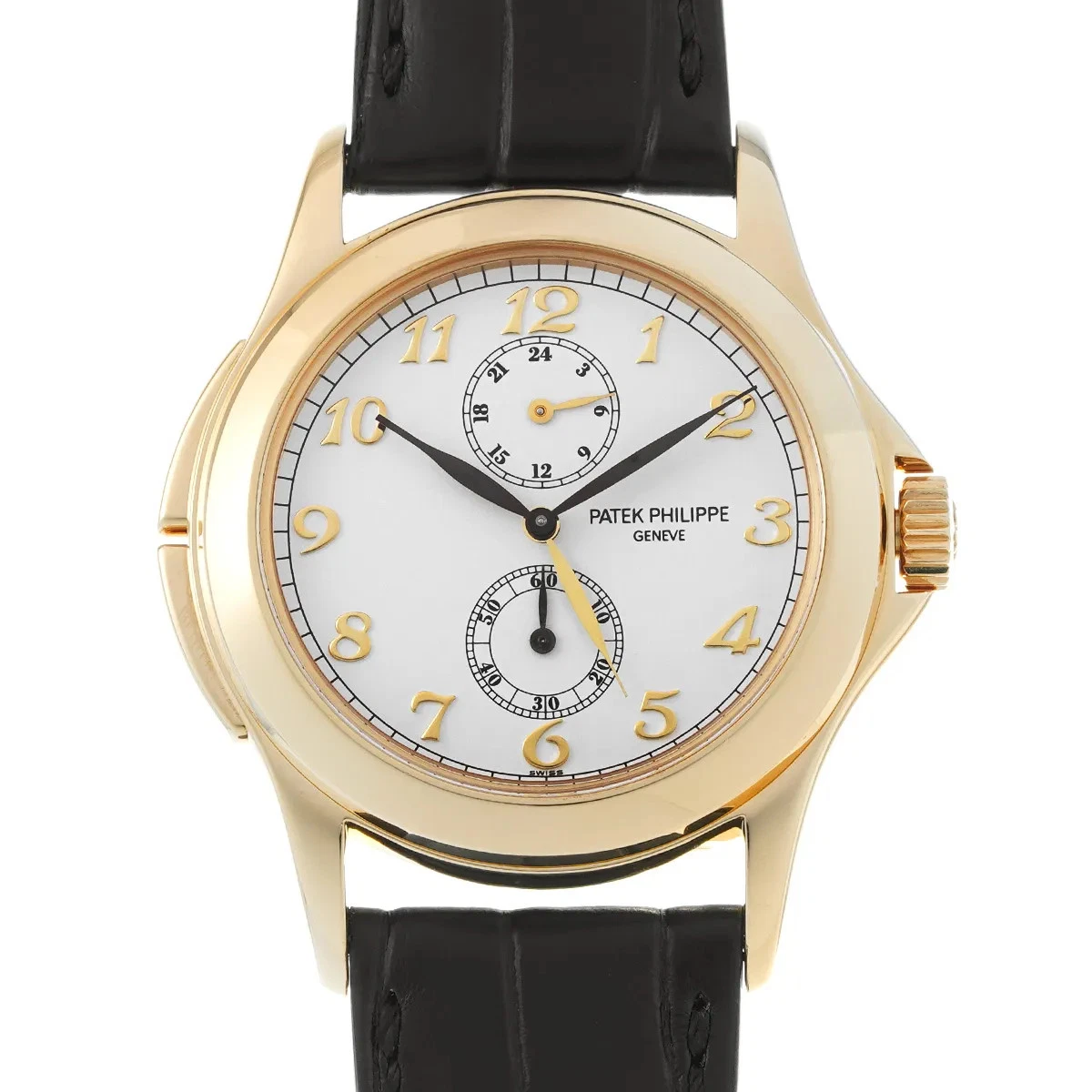 Patek Philippe — Patek Philippe Travel Time 5134J-001 37mm Yellow Gold White Wristwatch #WW373