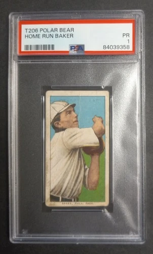 1909-11 T206 - Home Run Baker - HOF - POLAR BEAR - PSA 1 PR