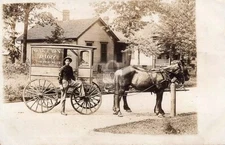Oak Lawn IL Illinois Oak Lawn Dairy Delivery Wagon RPPC Photo Postcard COPY