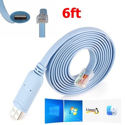 USB to RS232 Serial to RJ45 CAT5 Console Adapter Cable for Cisco Routers FTDI