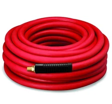 3/8" x 50' Rubber Air Hose - 300 PSI - Assembly with 1/4" Male Pipe Thread Fi...