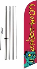 Costumes for Sale Outdoor Advertising Feather Banner Swooper Flag Sign with...