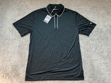 Men's Nike Dri-Fit Tour Performance Button Polo Shirt Black 639238-010 Large L