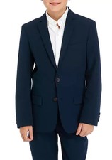 NWT 105 Boy's Izod Stretch/Extensible Blazer Jacket Navy Blue - Size 18 Regular