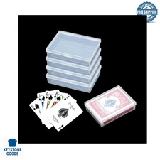 4-Pack Clear Plastic Card Cases for Decks, Bank & Accessories