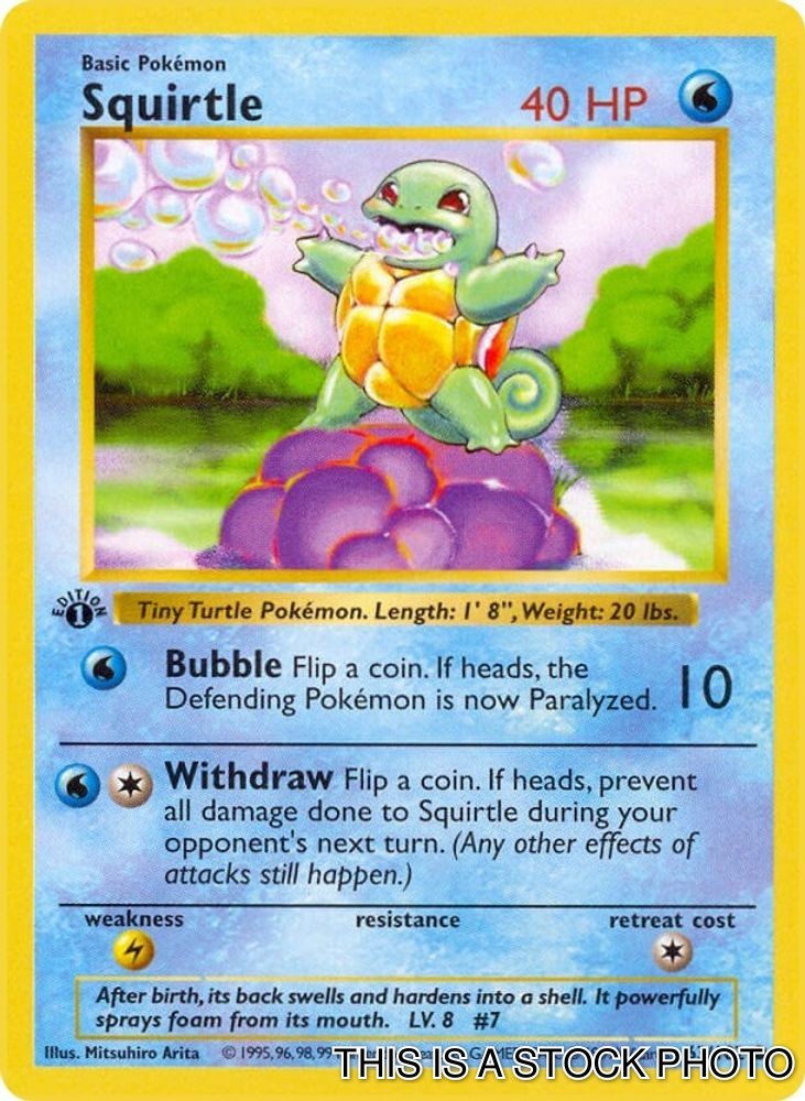 Squirtle 063/102 Base Set (Shadowless) Pokemon Unlimited LP