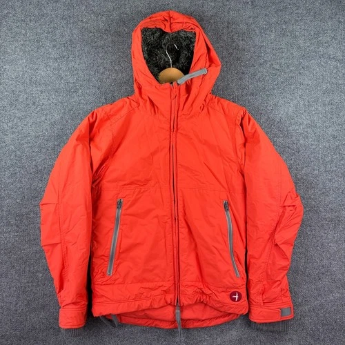Relwen Jacket Mens S Orange Ski Snowboard Fur Hooded Puffer Military Field Coat video thumbnail
