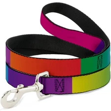 Dog Leash Multi Color Blocks NARROW 0.5"