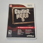 Guitar Hero 5 (Nintendo Wii, 2009) Complete in Box [NM Disk, Manual, Case]