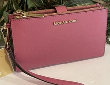 Michael Kors Jet Set Travel Double Zip Wristlet - Rosewood