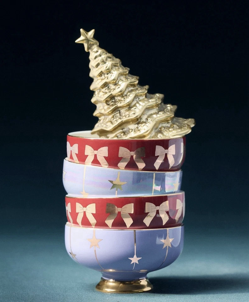 NUEVO ANTHROPOLOGIE NYC BALLET NAVIDAD CASCANUECES CUENCO DE NUECES ARCOS ROJOS PLATO DE BARATIJA Foto 4 de 4