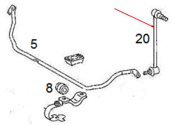 MB S-CLASS W140 FRONT SWAY BAR STABILIZER LEFT TIE ROD A1403201189 - Image 2 of 2