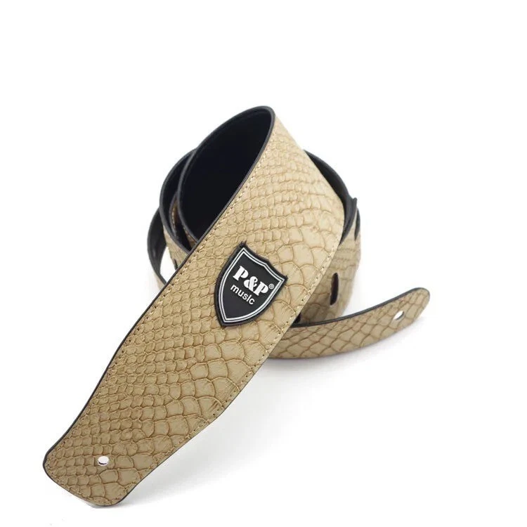 Correa de guitarra de cuero vegano en relieve premium - 14 estilos - Ahorra cuando compres más Foto 4 de 4