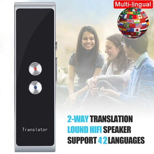 Portable Zweiwege Sofortübersetzer Echtzeit Übersetzer 42 Sprachen Translator DE