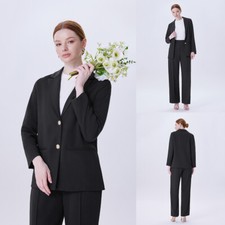 Women Blazer Business Formal OL Work Coat Jacket Long Sleeve Outwear Suit Tops