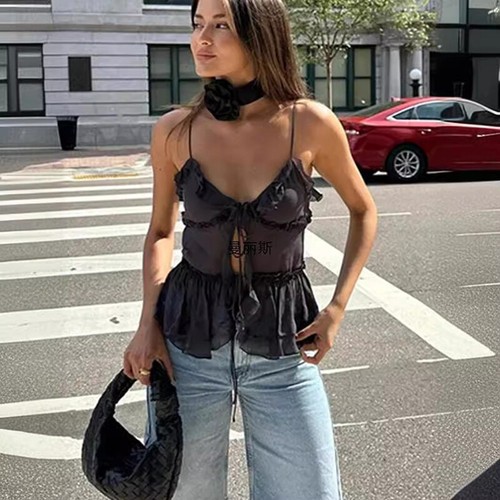 Women Fashion With Front Semi Sexy Backless Thin Female Thin Straps BK - Picture 7 of 16