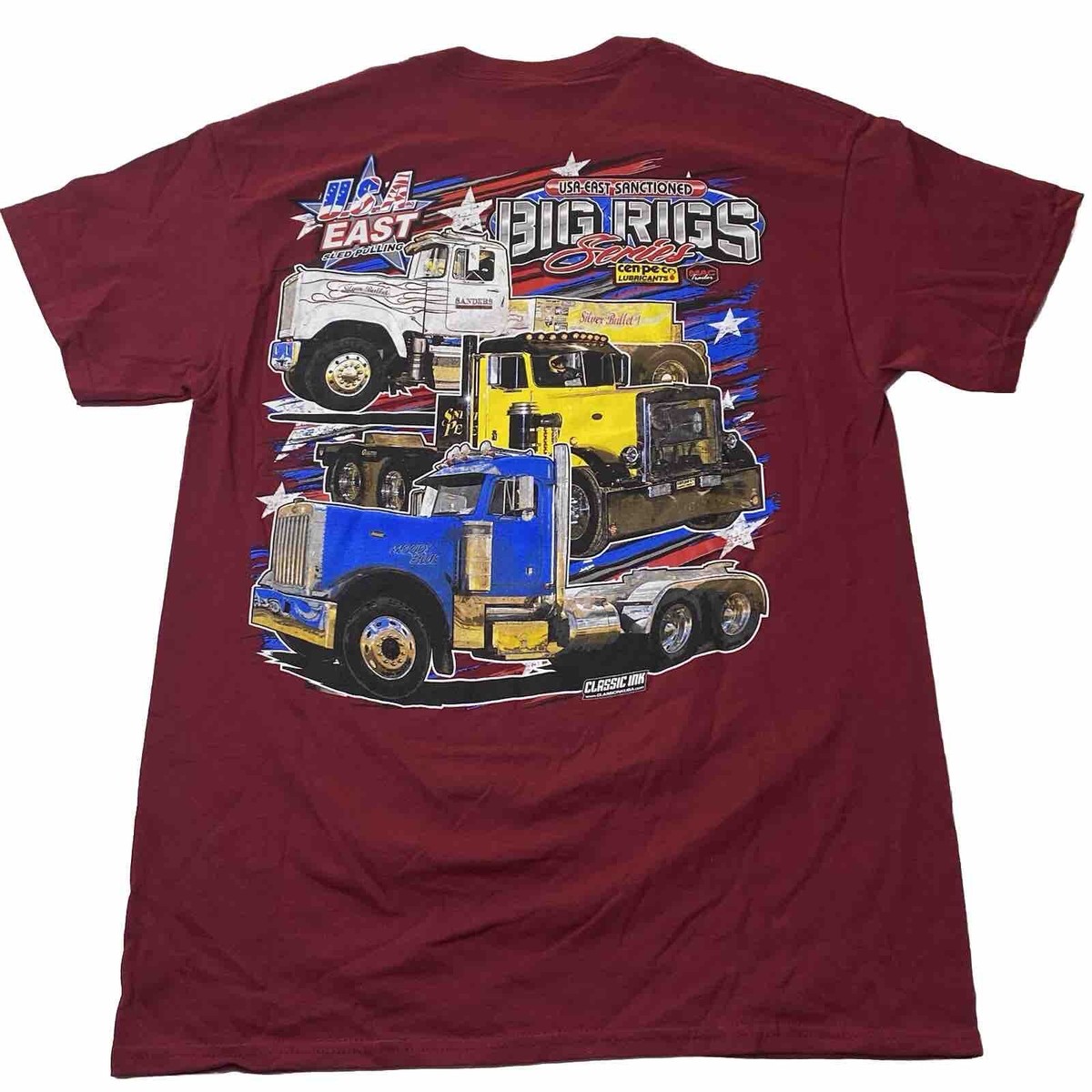 【2plan】Salted Truck Vintage Short Sleeve T-Shirt Vintage Big Rig T Shirt USA East Sled Pulling AOP Double