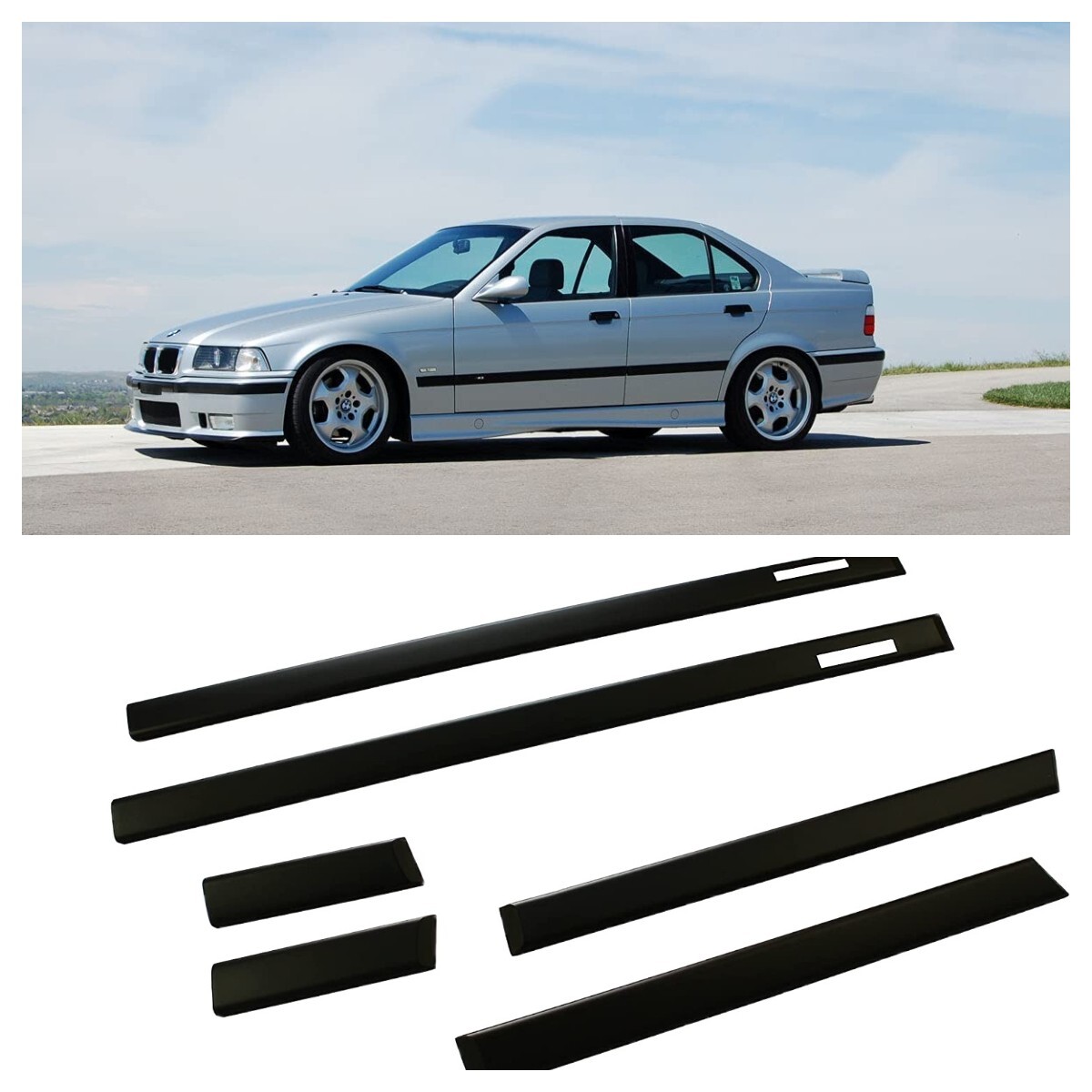 Body Side Moulding Trim for BMW 92-98 E36 3-Series Sedan 4 Door
