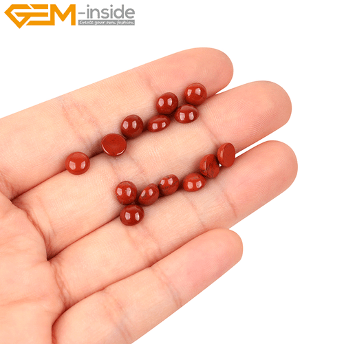 5Pcs Natural Red Jasper Coin CAB Cabochon Beads Jewelry Ring Pendant Making DIY - Picture 32 of 40