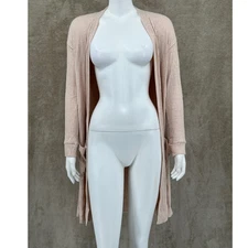 Soma Sweater Women XS Hush Pink Brushed Cozy Rib Duster Cardigan Lounge Soft NWT