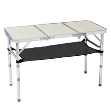 Outdoor Folding Camping Table, 3ft Portable Pinic Table with 3 Adjustable Height