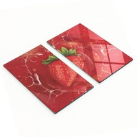 Mehrzweck-Deko-KüChenregal Aus Glas, Erdbeere, 2X30X52 Cm