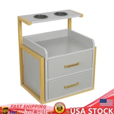 Wall Mount Salon Stylist Station Barber Spa Beauty Storage Cabinet 2 Drawers