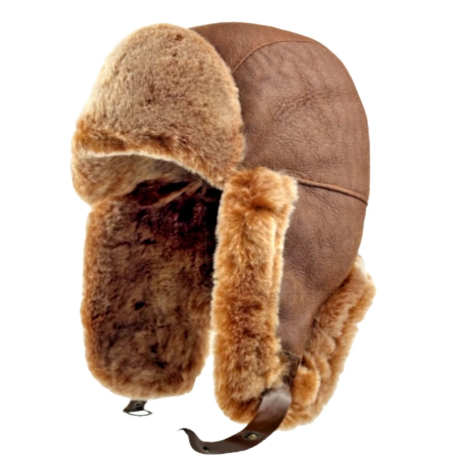 New Shearling Leather Aviator Hat — Handmade Warm Winter Trapper Hat
Opens in a new window or tab