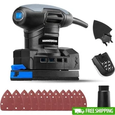 1.4A Multi-Function Detail Sander 12000OPM W/ 12 Sandpaper Dust Collection Tool