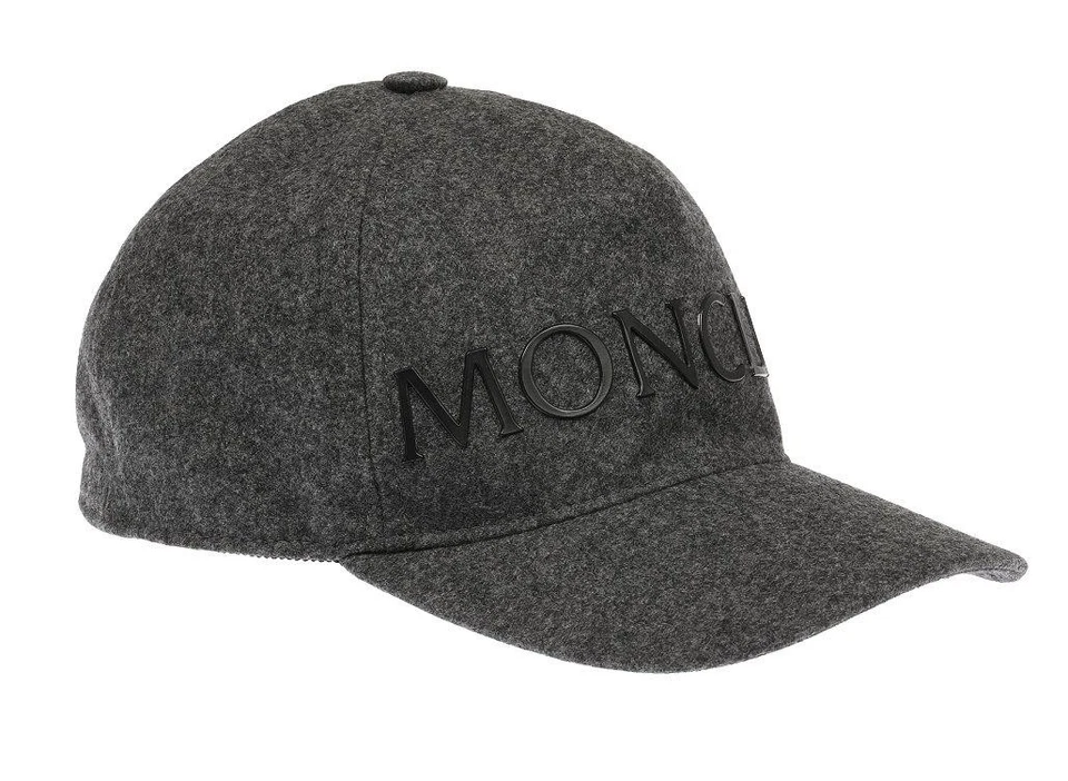 NUEVA GORRA DE BÉISBOL MONCLER DE LUJO GRIS CON LOGOTIPO DE LANA SOMBRERO TALLA ÚNICA CÓDIGO RFID Foto 2 de 4