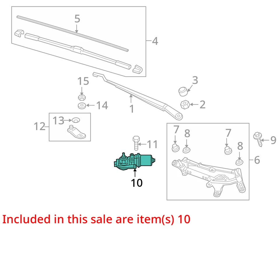 Motor limpiaparabrisas delantero Honda Fit 2018 fabricante de equipos originales 40 k millas - LKQ387002207 Foto 4 de 4