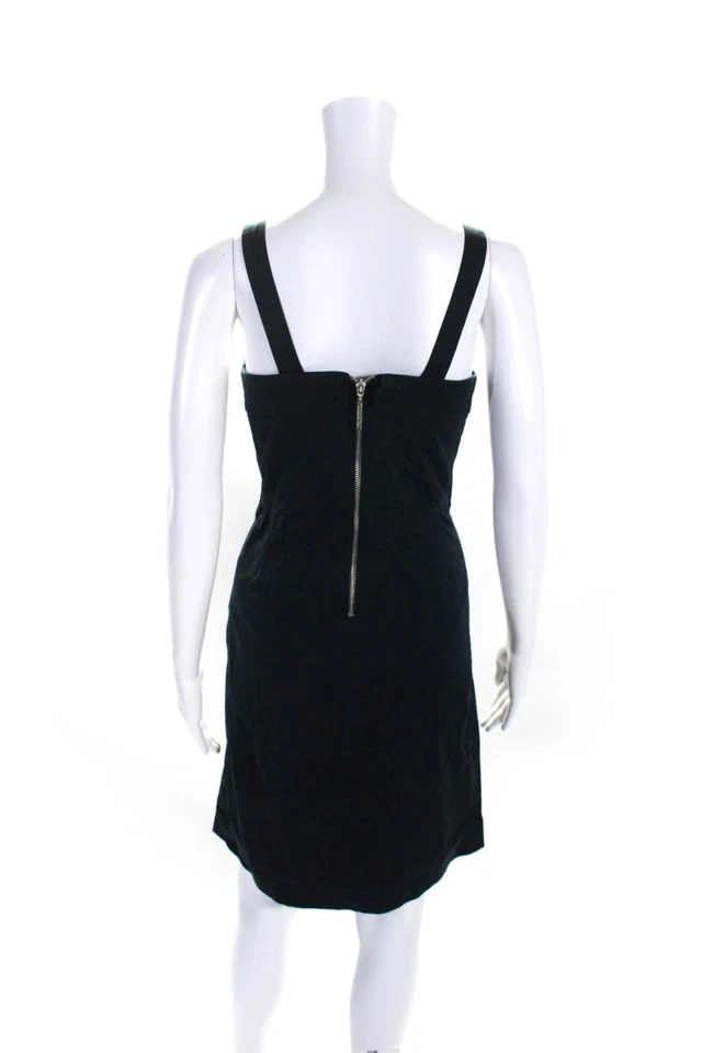 Richard Chai 女式海军蓝棉质无袖直筒连衣裙 3 码 — 第 3/4 张图片