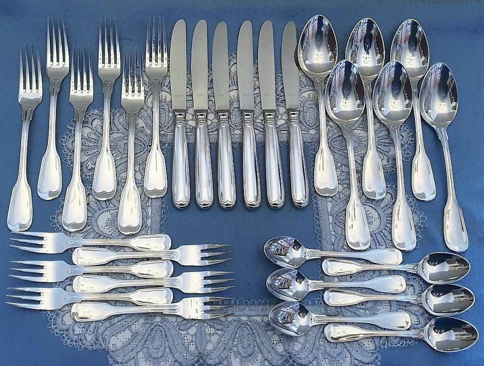 Wunderschönes Essbesteck BSF Augsburger Faden Edelstahl 18/8 30 Teile 6 Personen