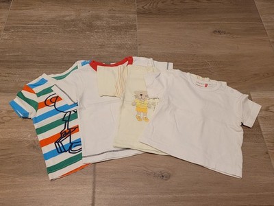4er Set Baby T-Shirts Gr. 62/68 Jungs BERTI NKD kurzarm Bär Print