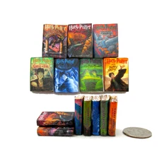 7 Pc HARRY POTTER Miniature Books Dollhouse 1:12 Scale PROP Faux Books Magic 