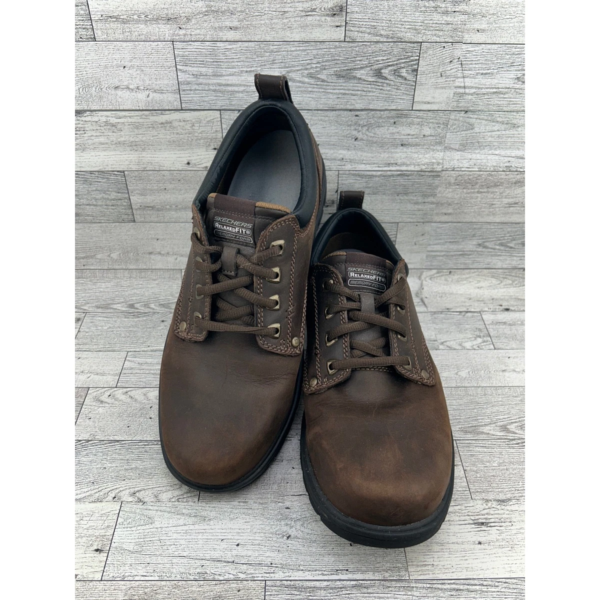 Skechers Brown Leather Casual Tie Shoes * Size Mens 11 Amazon.com | Skecher Men main image 3