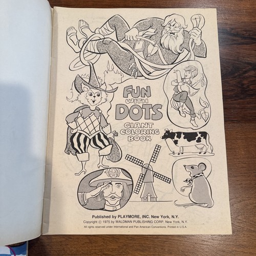 Vintage Coloring Books Lot 60’s-70’s, Tom Thumb, Pets, Fun With Dots, Unused - Afbeelding 5 van 15