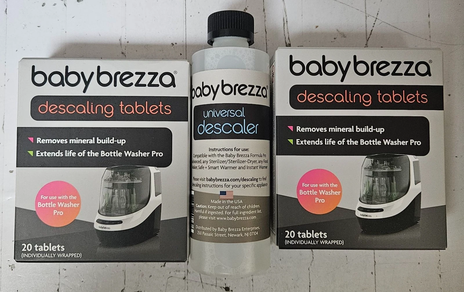 Baby Brezza Bottle Washer Pro Descaler Tablets AND Baby Brezza Descaler 8 oz.