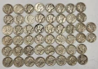 Roll of 50 Silver Mercury Dimes $5 Face Value 90% Silver Coins Mixed Dates
