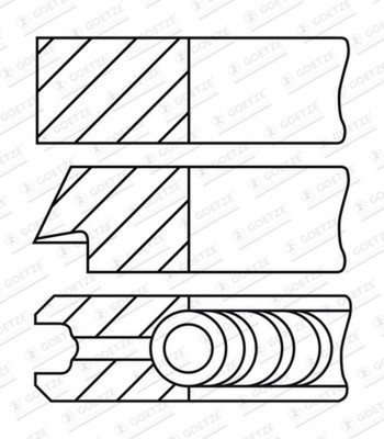 GOETZE ENGINE Kolbenringsatz LKZ-Ring  CarboGlide  08-442900-10 für OPEL P17 K9