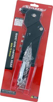 Ma. 75 We Riveter Heavy Duty Swivel Head Hand Riveter 75 Rivets + 4 Nozzles Pop Rivet Gun ...