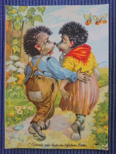 alte Ansichtskarte Postkarte AK Mecky Mecki Schenk mir doch ein bißchen Liebe - Afbeelding 1 van 2