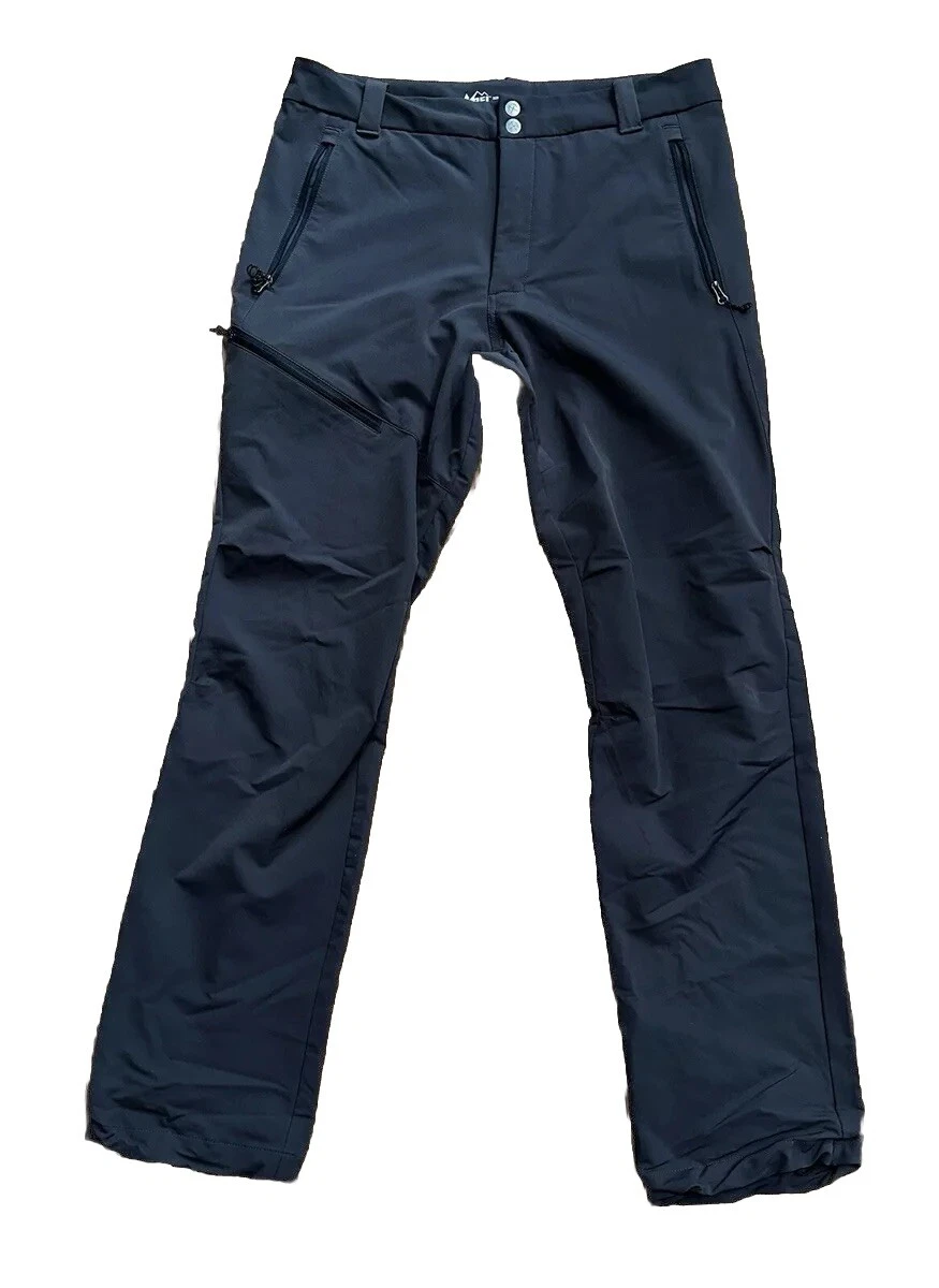 REI Cargo Pocket Hiking Pants Mens Gray Stretch Pockets 32 X 32 Ankle Cinch