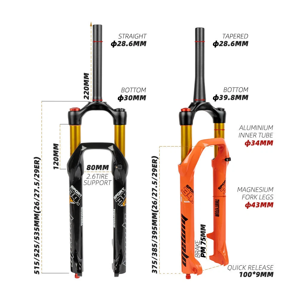 XC AM MTB Bicycle Forks Mountain Bike Front Suspension Air Fork Disc Brake