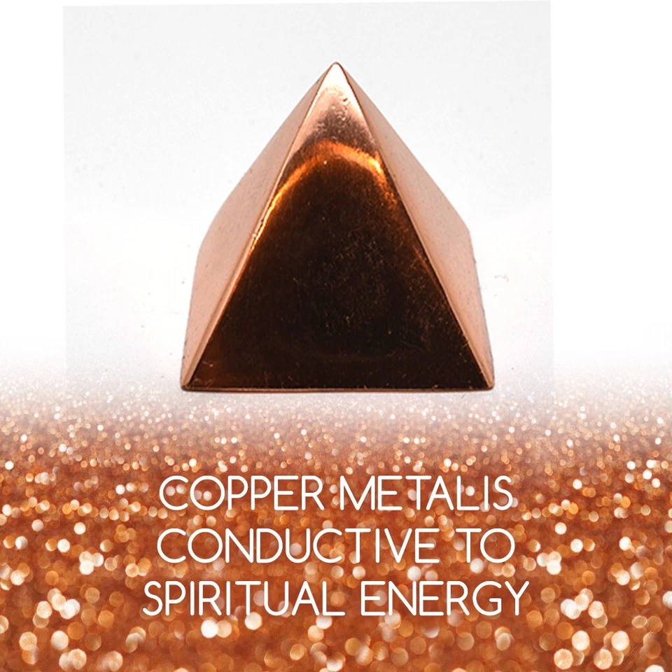 Pirámide de cobre 100 % sólido ~ 1,25 pulgadas forma de Giza para meditación Reiki Chakra equilibrio Foto 2 de 4