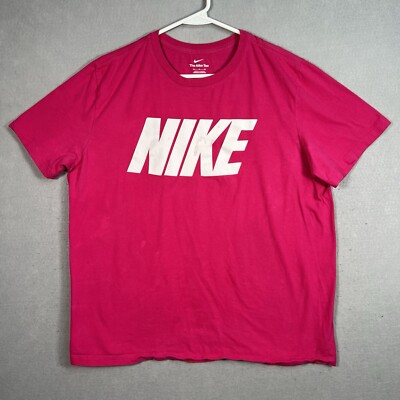 Nike Tee Big Logo T Shirt Womens XL Pink Athletic Ladies